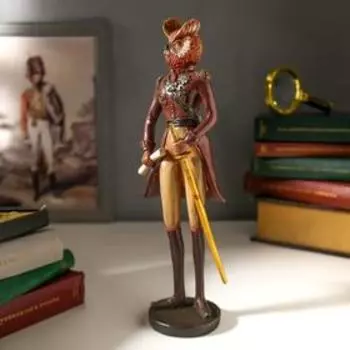 Сувенир полистоун "Филин-полководец в бордовом мундире" 30,5х8х9,5 см