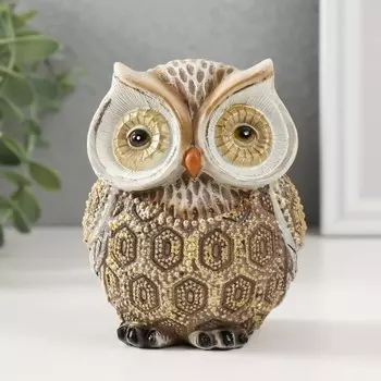 Сувенир полистоун "Филин с золотыми глазами" 8х7х11 см