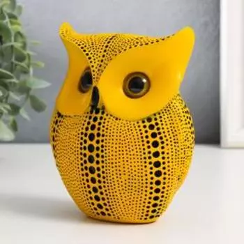 Сувенир полистоун "Филин - точки" жёлтая 13х15 см