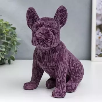 Сувенир полистоун "Французский бульдог фиолет" барашковый сидит 19,5х12х16 см