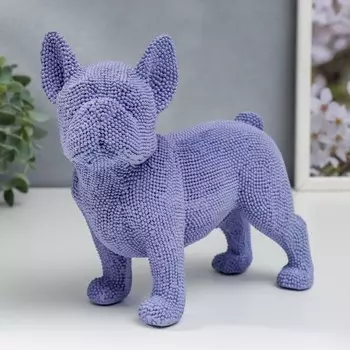 Сувенир полистоун "Французский бульдог синий" барашковый стоит 19х9х19,5 см