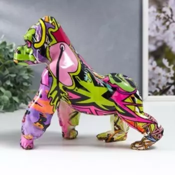 Сувенир полистоун "Горилла, расписанная граффити" 24х13х24 см