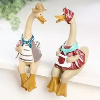 Набор фигурок полистоун «Гусь с гусыней», 2 шт., 23106.5 см