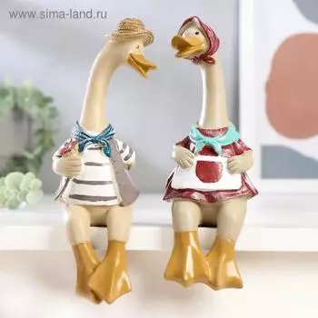 Набор фигурок полистоун «Гусь с гусыней», 2 шт., 23106.5 см