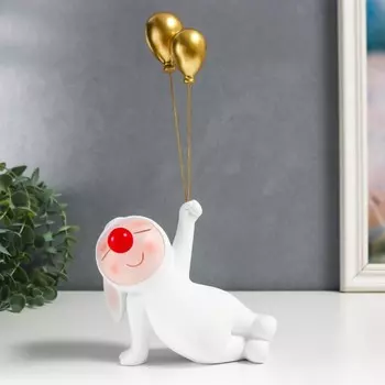 Сувенир полистоун "Клоун-малыш лежит, с золотыми шариками" 31,5х9,5х16 см