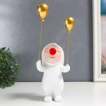 Сувенир полистоун "Клоун-малыш с двумя золотыми шариками" 27,5х8х11 см