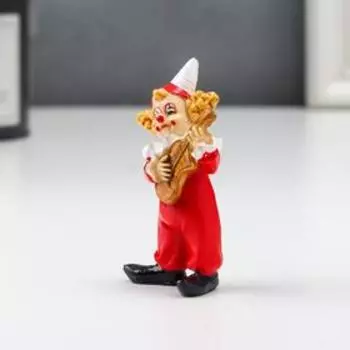 Сувенир полистоун "Клоун с гитарой" красный 7х3х4,3 см