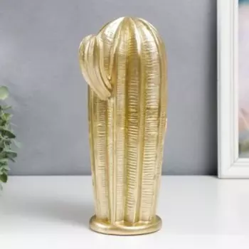 Сувенир полистоун "Колонновидный золотой кактус" 29х10 см