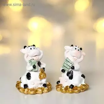 Сувенир полистоун "Коровка богатей-ка" МИКС 3,5х2,6х2,7 см