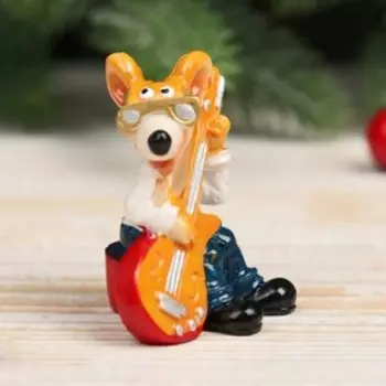 Сувенир полистоун "Крысик-гитарист" 5,4х3,7х4,5 см