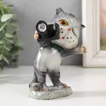 Сувенир полистоун лак "Котишка фотограф" 6х5,5х13 см