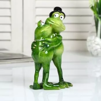 Сувенир полистоун лак "Лягухи - семейная пара" 19х9х10 см