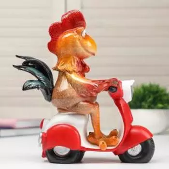 Сувенир полистоун лак "Петух на мопеде" 19,5х9,2х18 см