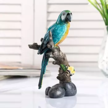 Сувенир полистоун лак "Попугай Ара на ветке" МИКС 17х9,5х7,5 см