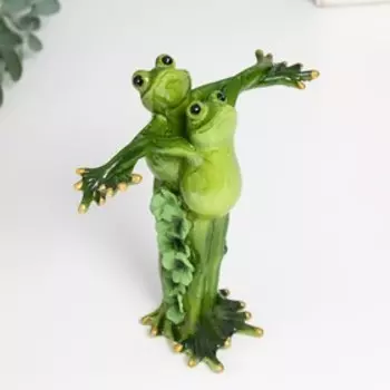 Сувенир полистоун "Лягушки-гармония" 5х14,5х13 см