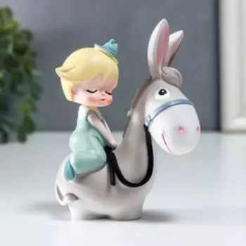 Сувенир полистоун "Маленький принц верхом на ослике" 10,2х3,8х8,3 см