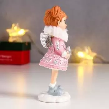 Сувенир полистоун "Малышка-ангел в розовом платье с пухом" МИКС 12,5х4х5 см