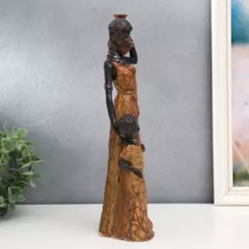 Сувенир полистоун "Мама с дочкой, с вазой" 35х14 см