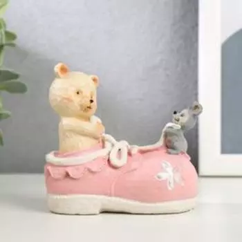 Сувенир полистоун "Медвежонок в ботинке" МИКС 8,2х8,5х4,5 см