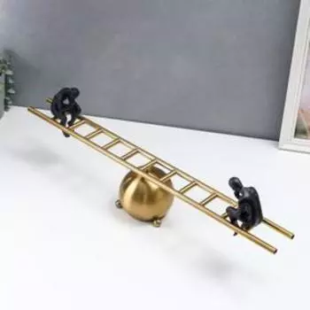 Сувенир полистоун, металл "Дилемма" чёрный с золотом 18х69х15 см