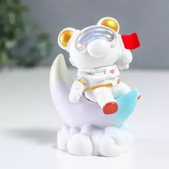 Сувенир полистоун "Мишка-космонавт на месяце" 10х5х7 см