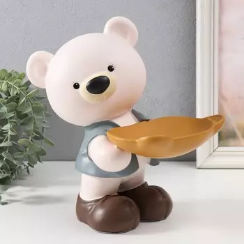 Фигурка-подставка для мелочей «Мишка с подставкой», полистоун, 142125 см