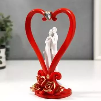 Сувенир полистоун "Молодожёны в сердце" 19х12х9,5 см