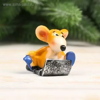 Сувенир полистоун "Мышустик на купюре" 4,2х4х4,3 см