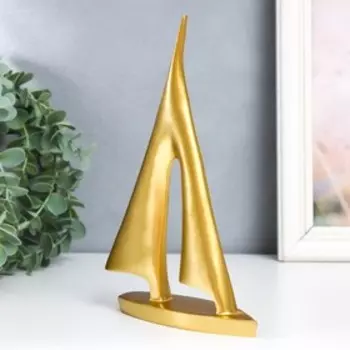 Сувенир полистоун "Парусник" золото 13,4х20,3х3,6 см