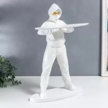 Сувенир полистоун подставка "Мужчина в белом костюме и золотых очках" 50х32 см