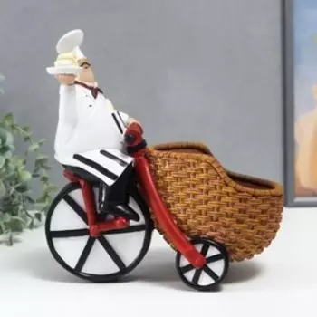 Сувенир полистоун подставка под бутылку "Повар на трёхколесном велосипеде" 24,5х13,5х24 см