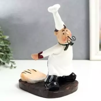 Сувенир полистоун подставка под бутылку "Повар с усами" 21х16,5х11 см