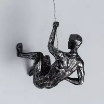 Сувенир полистоун "Покорение вершины" левый, чернённое серебро 18х14х9 см