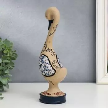 Сувенир полистоун "Прованс. Гусыня с голубыми цветами на крыльях" 25х12х7 см