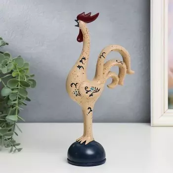 Сувенир полистоун "Прованс. Петушок с голубыми цветочками" 25х13х10 см