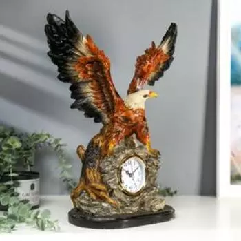 Сувенир полистоун с часами "Орёл на скале" 41,5х32,5х19,5 см