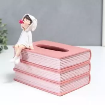 Сувенир полистоун салфетница "Малышка в халате с ушками зайчика, с пузырём" 19,5х16х17,5 см 733415