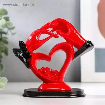 Сувенир полистоун "Сказка о любви" красно-чёрная 12х11х5,5 см