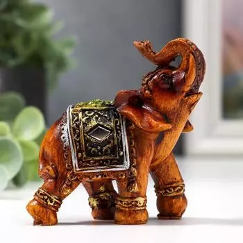 Фигурка полистоун «Слон под дерево в серебристой попоне», 7.563.2 см, МИКС