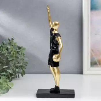 Сувенир полистоун спорт "Баскетболист в чёрной форме - стратегия" 32х7,5х13,5 см