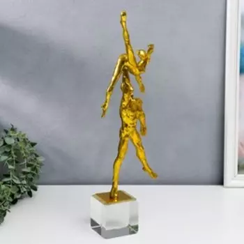Сувенир полистоун, стекло "Балетная пара" золото 52х10х20 см