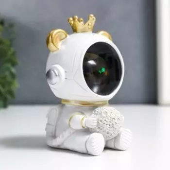 Сувенир полистоун свет "Мишка-космонавт в короне" 10,5х7х6,5 см