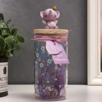 Сувенир полистоун свет "Слонёнок с крылышками" светящаяся баночка МИКС 17,5х6,5х6,5 см