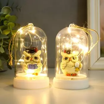 Сувенир полистоун свет "Учёный филин" МИКС 5,8х5,8х10,5 см