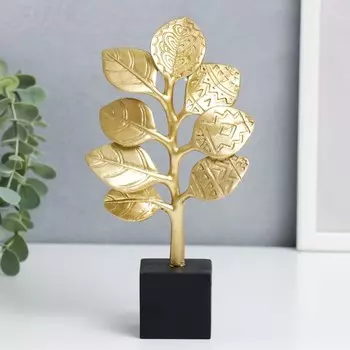 Сувенир полистоун "Веточка с золотыми листьями, с узором" 21х5х11 см