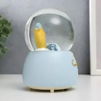 Стеклянный шар свет, музыка "Котик спит у луны" 13х8х8 см