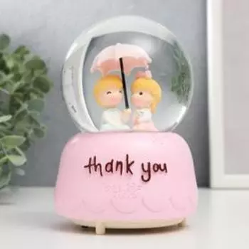 Стеклянный шар свет, музыка "Малыши под зонтом" МИКС13х8х8 см