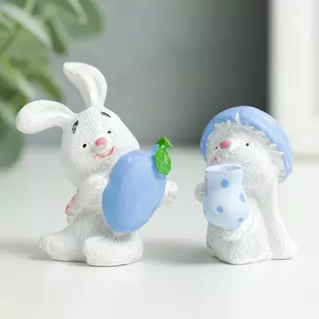 Сувенир полистоун "Зайчишка - малышка" МИКС 2,5х2х3 см