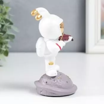 Сувенир полистоун "Заяц-астронавт играет на скрипке" 15х8 см