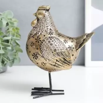 Сувенир полистоун "Золотая курочка" 16х12х8 см